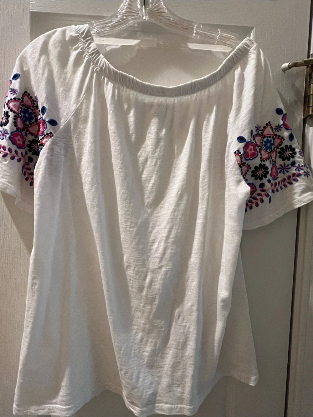 Talbots embroidered cotton top, size medium